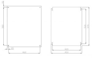 IP66 Schaltschrank 600x500x300 mm HBT mit Sichttür Stahlblech 1-türig