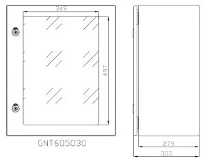 IP66 Schaltschrank 600x500x300 mm HBT mit Sichttür Stahlblech 1-türig