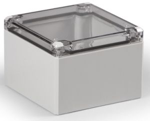 IP66 ABS junction box 122x120x86mm smooth with transparent cover