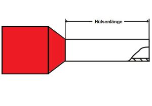 Wire end sleeves insul 10mm² N-12mm DIN 46228 T4 red