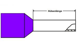 500 Wire end sleeves DIN 0.25mm² N-6mm violet insulated