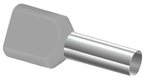 Twin-Aderendhülsen 2x0,75mm² grau  L - 10mm