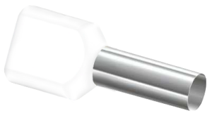 100 twin wire end ferrules insulated - 2 x 0.5mm² L-10mm white