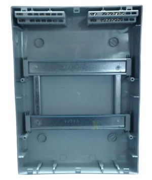 IP40 AP Verteilergehäuse weiß 2-reihig 2x12TE 24TE mit Tragschiene + N/PE-Klemme