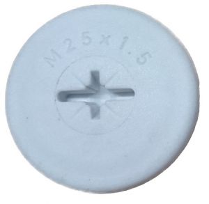 Blanking plug M63x1.5 metric round light grey