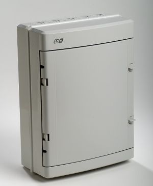 AP Verteiler 2x12TE HS+NPE - Feuchtraumverteiler IP55 grau mit Klappe