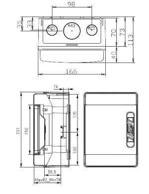 IDE CDN4PT/RR ABS Aufputz Feuchtraum-Verteiler 1x4TE  IP65 plombierbar mit transparenter Klappe und Anschlussklemme