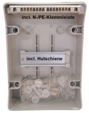 IDE CDN4PT/RR ABS Aufputz Feuchtraum-Verteiler 1x4TE  IP65 plombierbar mit transparenter Klappe und Anschlussklemme