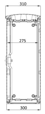 outdoor plastic housing 500x750x300 mm HWD with standard door