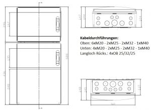 IP65 Wandverteiler 2x12 TE für Steckdosen mit Tragschiene Leergehäuse mit transp. Klappe