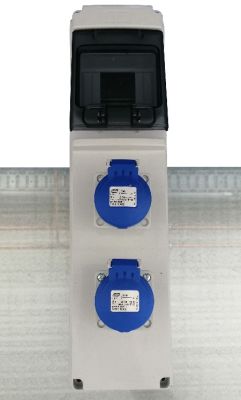 Wall distributor 44618 with 2x 230V IP54 blue pre-wired