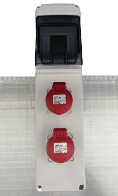 IP65 Wandverteiler 44618R 4TE 2x 230V rot Steckdosen IP54 vorverdrahtet