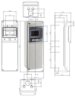44629-AV Wandverteiler 2x 230V 3-pol IP65 einreihig 6TE/Module mit 2 Campingsteckdosen 16A 230V 3-pol blau anschlußfertig verdrahtet