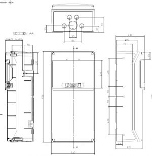 IP65 Wandverteiler einreihig 9 Module/TE für Steckdosen