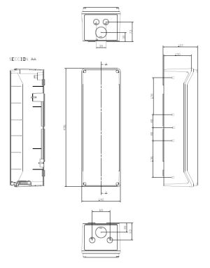 IDE CSNPLUS IP65 Steckdosen-Gehäuse 436x142x124mm geschlossen incl. N/PE-Klemmen