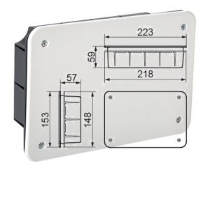 Unterputz Abzweigkasten 130x200x50 mm Deckel mit Schrauben