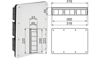 Unterputz Abzweigkasten 200x300x60 mm Deckel mit Schrauben