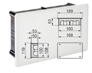 Unterputz Abzweigkasten 100x160x50 mm mit Clip-Deckel