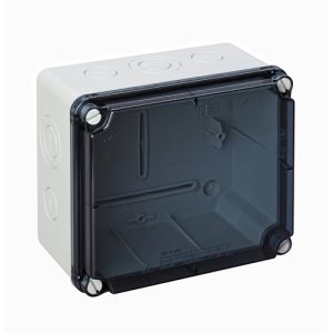 EXT171 Kunststoffgehäuse vorgeprägt 175x151x95mm LBH mit transparentem Deckel IP65-IP67