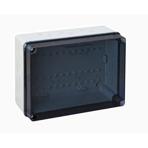 EXT322 plastic housing 328x239x129mm LWH with transparent cover IP65-IP67