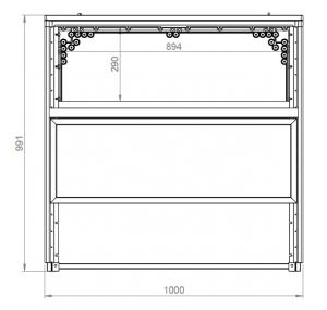 Kunststoff-Einbausockel BT 1000x420mm zur Kabel-Einführung