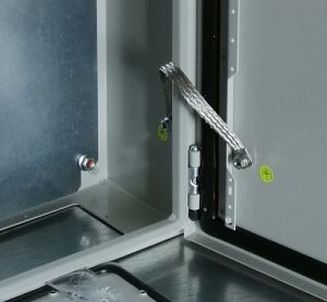 IP55 double-door control cabinet 500x1200x300 mm HBT sheet steel 2-door with mounting plate and grounding strap
