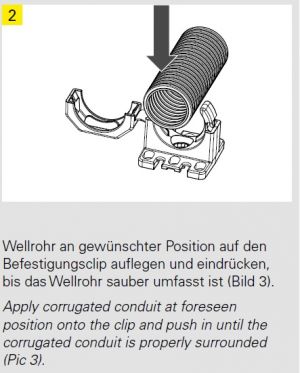 Wellrohrhalter NW17 schwarz mit Flansch