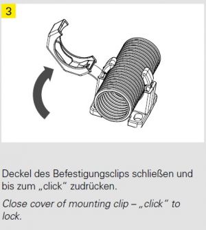 Corrugated tube holder NW12/13 black with flange