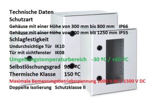 IP66 GFK Kunststoffgehäuse 400x300x200mm (HBT) mit MP-M + WBF