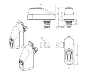 IP66 compact handle for profile half cylinders