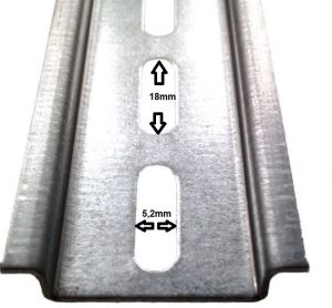 1m DIN rail 35x7.5mm galvanized perforated