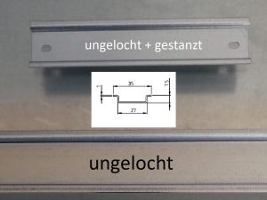 275mm / 27,5cm top hat rail 35 x 7.5mm galvanized closed + punched