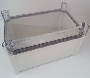 ISO GFK Kunststoff Industriegehäuse 270x180x171 mm LBH Sichtdeckel -  Polyestergehäuse Box Transparent UV-Stabil