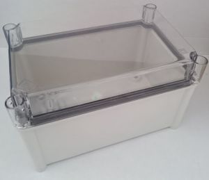 ISO GRP plastic industrial housing 720x540x201 mm LBH viewing cover - polyester housing box transparent UV-stable