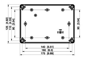 Polycarbonatgehäuse 175x125x60mm LBT grau glatt IP66