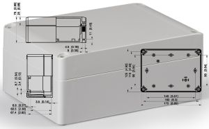 Polycarbonate housing gray 175x125x75mm LxWxH IP66