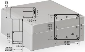 IP66 Polycarbonatgehäuse 175x175x75 mm LxBxH