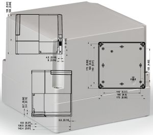 IP66 Polycarbonatgehäuse 175x175x150 mm LxBxH