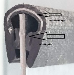 Kantenschutzprofil 1-4,5mm schwarz stahlverstärkt