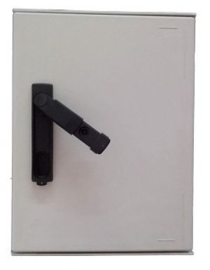 GRP polyester housing 400x300x200mm (HWD) IP66 plastic control cabinet with swivel lever handle for 40mm profile half cylinder