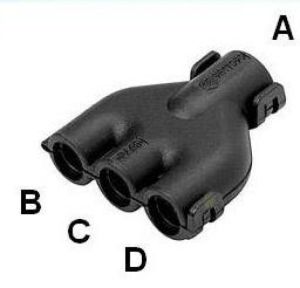 M-Verteiler NW 10-4,5-7,5-4,5 schwarz klappbar für KFZ Wellrohr NW10