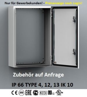 IP66 Schaltschrank 1000x800x300 mm HBT 1-türig mit Montageplatte