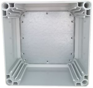 polycarbonate housing 300x200x132mm IP66 with smooth base and transparent cover