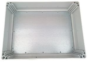 Polycarbonatgehäuse 200x400x132mm Kunststoff grau mit transparentem Deckel