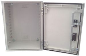 GRP polyester housing 400x300x200mm (HWD) IP66 plastic control cabinet with swivel lever handle for 40mm profile half cylinder