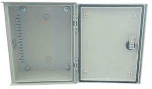 GRP polyester housing 300x250x140mm (HWD) IP66 plastic control cabinet light gray 1-door