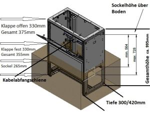 Outdoor housing 1250x1250x420 mm HBT 2-door with rain cover