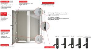 Outdoor housing 1250x1250x420 mm HBT 2-door with rain cover