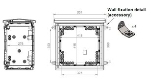 Kunststoff-Outdoor-Gehäuse 500x500x300 mm (HBT) Standardtür mit Regendach