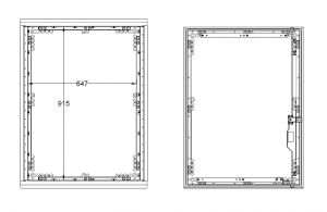 Outdoor polyester housing 1000x750x420 mm (HBT) with standard door and swivel lever handle